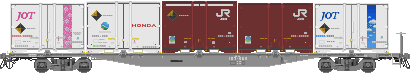 コキ107形 コンテナ車 前期車 公式側 5tコンテナ積 電磁ブレーキ 2025年11月23日更新 コキ107形 コンテナ車 前期車 公式側 5tコンテナ積 電磁ブレーキ